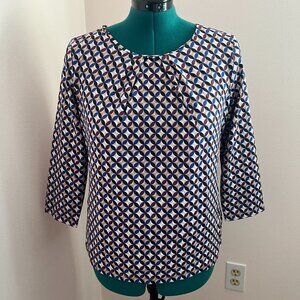 Talbots Misses Large Geometric Print Knit Top